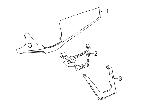 2020 Cadillac XT5 Trim Panel, Black, Passenger Side Diagram for 84138188