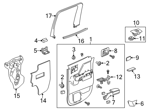2015 Chevy Silverado 2500 HD Interior Trim - Rear Door Diagram 2 - Thumbnail