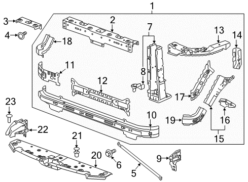 2022 GMC Canyon Radiator Support Diagram