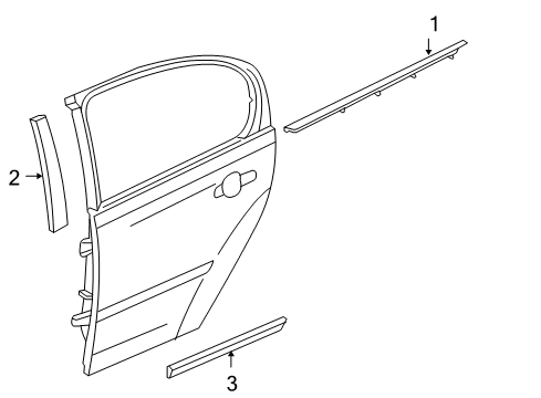 2006 Pontiac G6 Exterior Trim - Rear Door Diagram