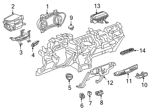 2022 Cadillac XT4 A/C & Heater Control Units Diagram