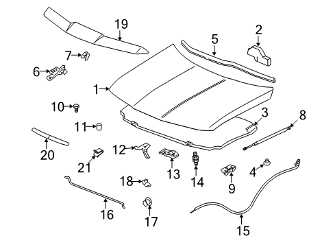 2002 Saturn Vue Hood & Components Diagram