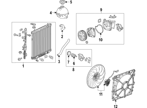 2020 GMC Acadia Cooling System, Radiator, Water Pump, Cooling Fan Diagram 5 - Thumbnail