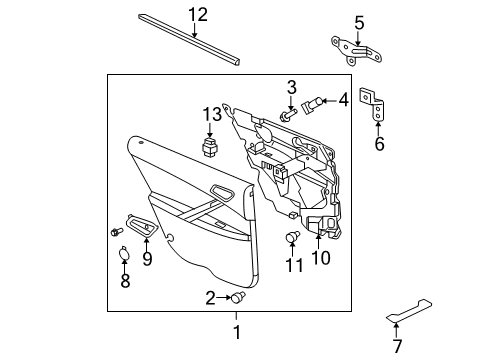 2006 Pontiac G6 Interior Trim - Rear Door Diagram
