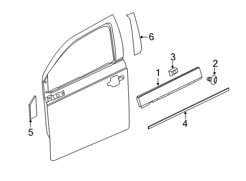 2012 Chevy Volt Exterior Trim - Front Door Diagram