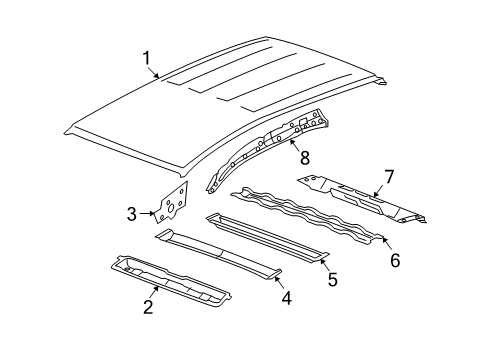 2007 Pontiac Torrent Roof & Components Diagram