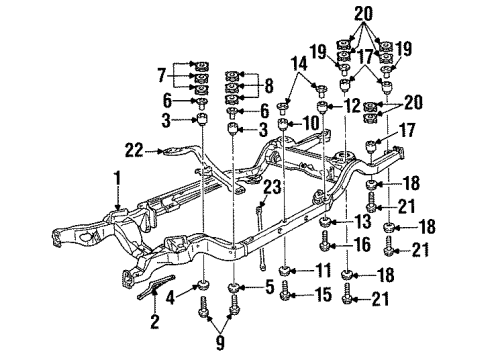 1994 Cadillac Fleetwood Frame & Components Diagram