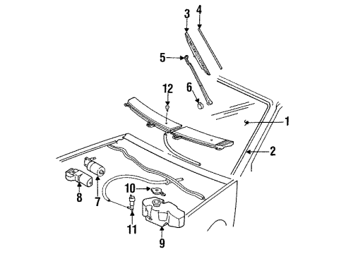 1993 Pontiac LeMans Windshield Glass Diagram