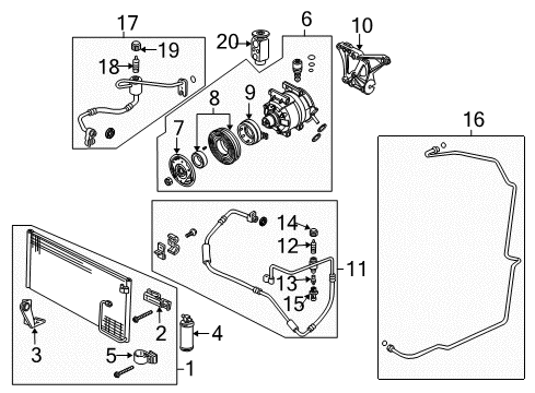 2006 Pontiac GTO A/C Condenser, Compressor & Lines Diagram