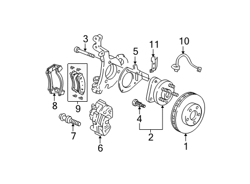 2002 Pontiac Aztek Front Brakes Diagram