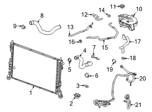 2022 GMC Sierra 1500 Radiator & Components Diagram 2 - Thumbnail