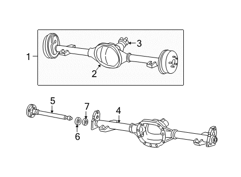 2004 Oldsmobile Bravada Axle Housing - Rear Diagram