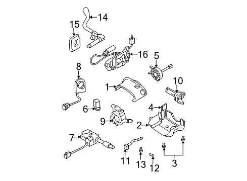 2003 Buick Rendezvous Gear Shift Assembly Diagram for 88963458