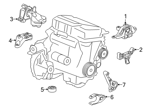 2019 Chevy Cruze Engine & Trans Mounting Diagram