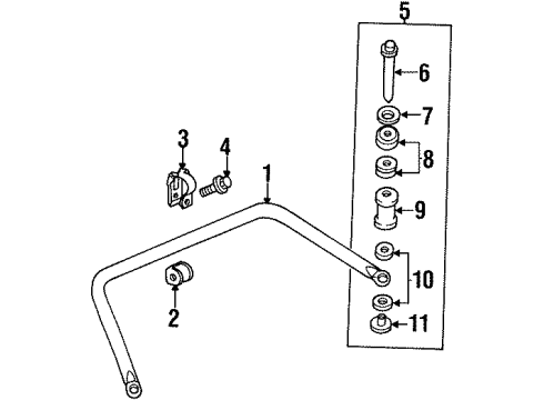 2003 Oldsmobile Aurora Rear Suspension Components, Lower Control Arm, Ride Control, Stabilizer Bar Diagram