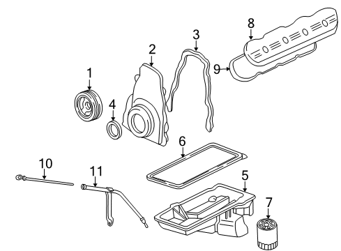 2006 Chevy Silverado 2500 HD Engine Parts & Mounts, Timing, Lubrication System Diagram 4 - Thumbnail