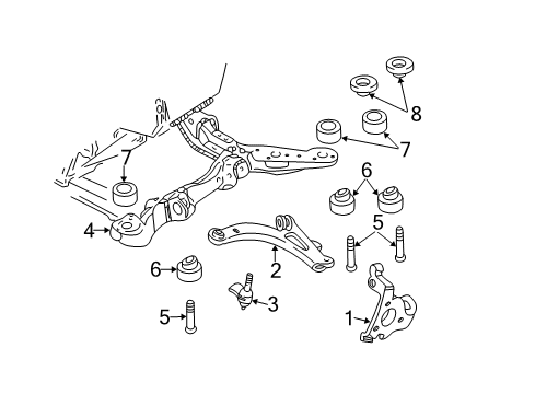 2005 Buick Park Avenue Front Suspension, Control Arm, Stabilizer Bar Diagram 1 - Thumbnail
