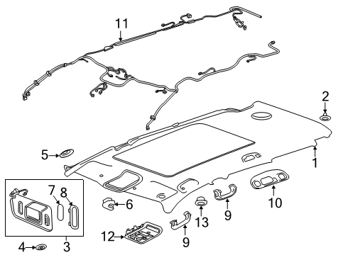 2022 Chevy Blazer Interior Trim - Roof Diagram