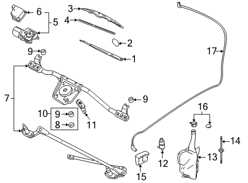 2002 Oldsmobile Alero Washer Reservoir Diagram for 12365309
