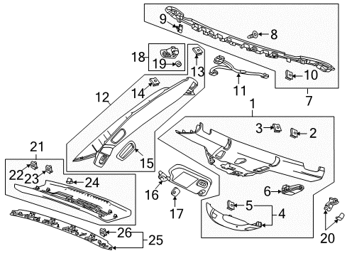2018 Chevy Corvette Defroster Grille, Passenger Side Diagram for 22859853