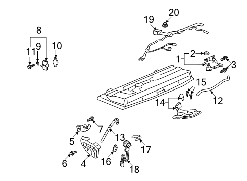 2002 Pontiac Aztek Tail Gate - Lock & Hardware Diagram
