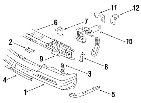 1984 Oldsmobile Cutlass Ciera Bumper Cover Diagram for 12397643