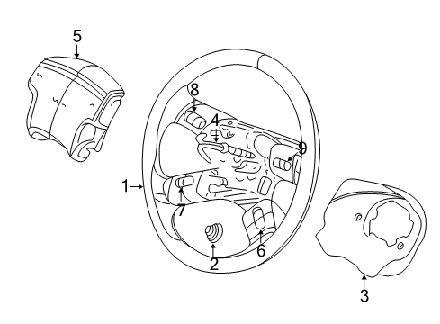 2004 Chevy Trailblazer Steering Column, Steering Wheel & Trim, Housing & Components Diagram