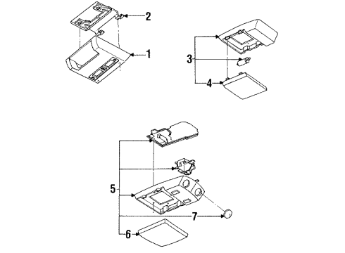 1992 Oldsmobile Silhouette Roof Console & Courtesy Lamps Diagram