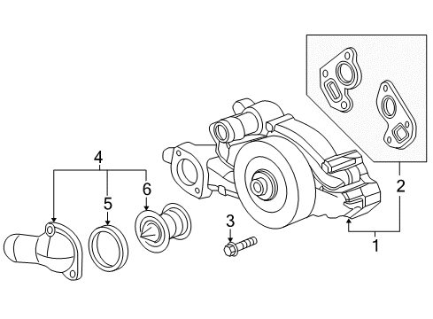 2005 Chevy Corvette Cooling System, Radiator, Water Pump, Cooling Fan Diagram 1 - Thumbnail