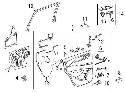 2020 Cadillac Escalade Handle, Inside, Driver Side Diagram for 84161811
