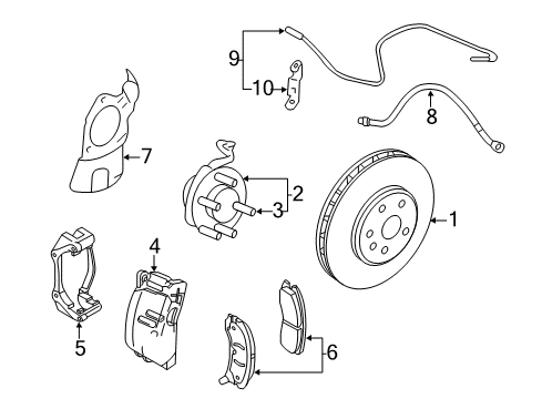 2008 Cadillac CTS Front Brakes Diagram