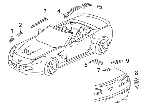 2017 Chevy Corvette Stripe Tape Diagram 1 - Thumbnail