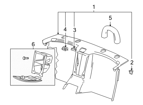 2008 Cadillac XLR Interior Trim - Quarter Panels Diagram