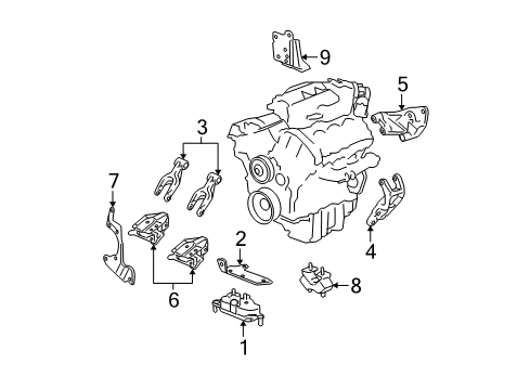 2007 Buick LaCrosse Engine & Trans Mounting Diagram 1 - Thumbnail