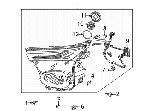 2021 Chevy Trailblazer Headlamp Assembly, Front Passenger Side Diagram for 42756122