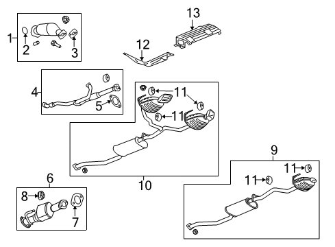 2017 Chevy Traverse Catalytic Converter, Driver Side Diagram for 19420303