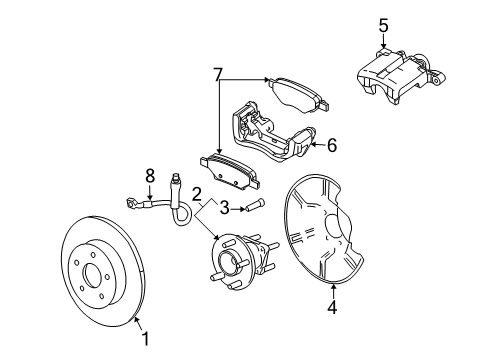 2005 Pontiac Montana Brake Components, Brakes Diagram 3 - Thumbnail