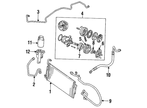 1994 Buick Skylark A/C Condenser, Compressor & Lines Diagram