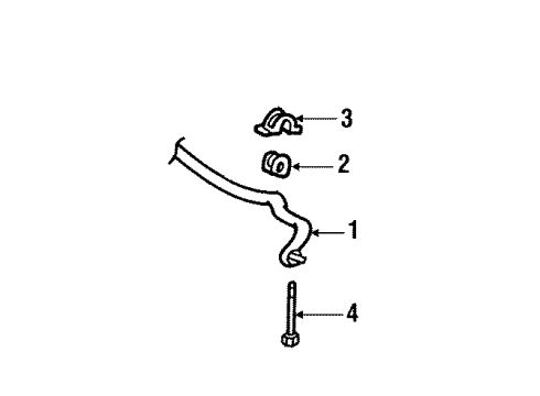 1993 Cadillac DeVille Stabilizer Bar & Components - Front Diagram
