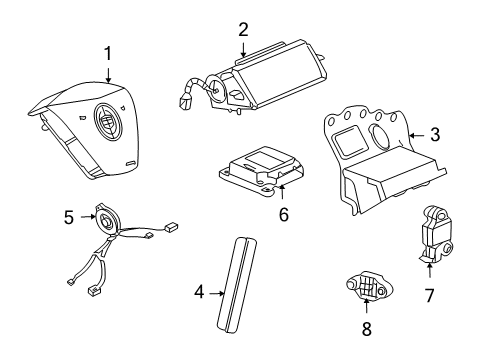 2008 Cadillac XLR Air Bag Components Diagram
