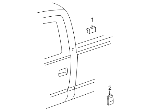 1999 GMC C3500 Exterior Trim - Cab Diagram 1 - Thumbnail