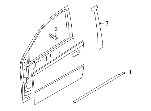 2010 Pontiac G3 Exterior Trim - Front Door Diagram