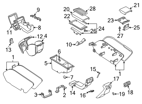 1997 Buick Park Avenue Cup Holder, Red Diagram for 12480841