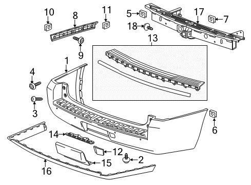 2017 GMC Yukon XL Tow Eye Cap Diagram for 23142972