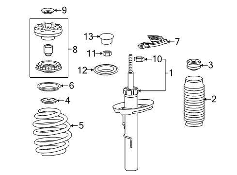 2014 Buick LaCrosse Struts & Components - Front Diagram