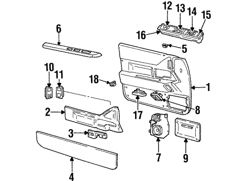 1999 Buick LeSabre Switch Panel, Passenger Side Diagram for 12507614