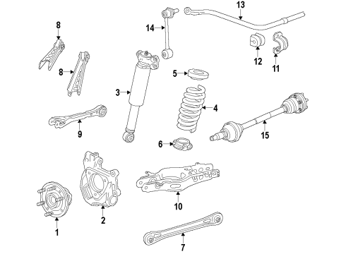 2016 Cadillac CTS Position Sensor, Rear Passenger Side Diagram for 23209128