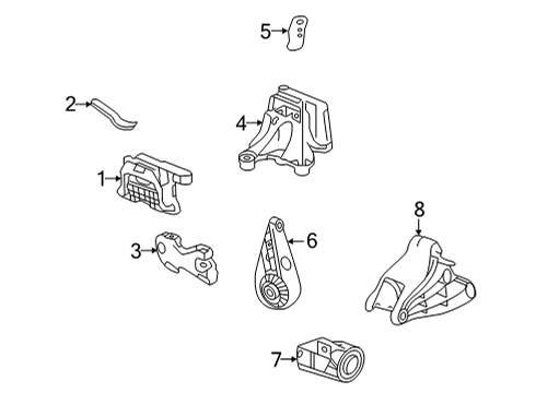 2024 Cadillac XT6 Engine & Trans Mounting Diagram