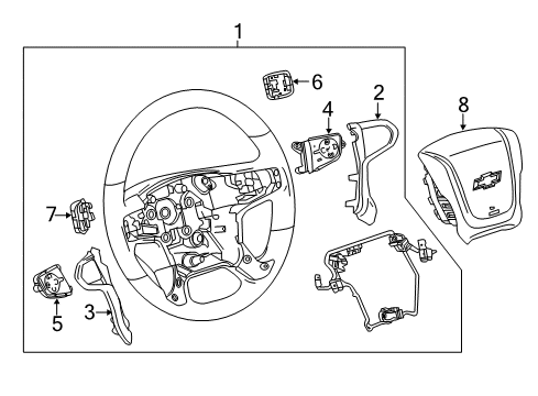 2016 Chevy Tahoe Steering Wheel Diagram for 23278608