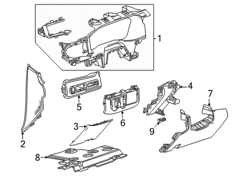 2021 GMC Yukon Switch Bezel, Beige Diagram for 84687465